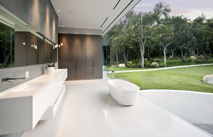 badkamer met tuinzicht